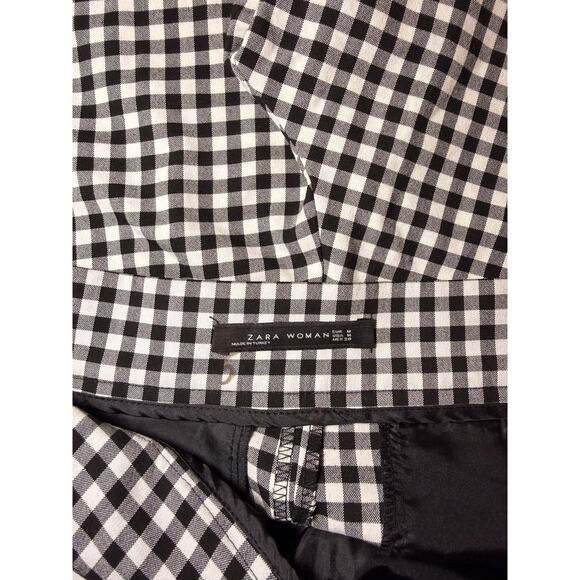 Zara Embroidered Floral Checkered High Rise Shorts - M - Picture 7 of 10